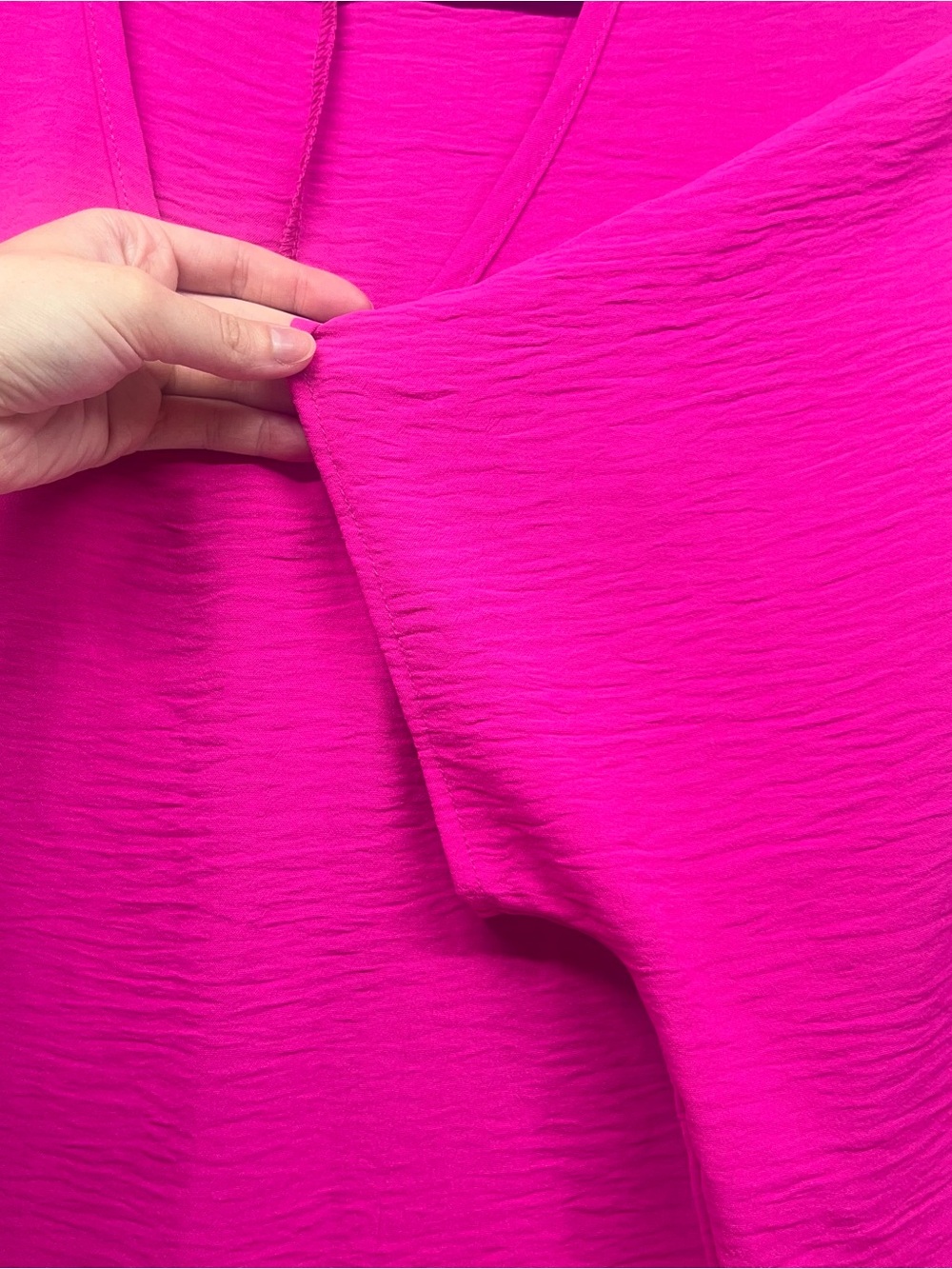 Bright Pink V-Neck Tunic with Chest Pocket - Women - Picture 5 of 8
